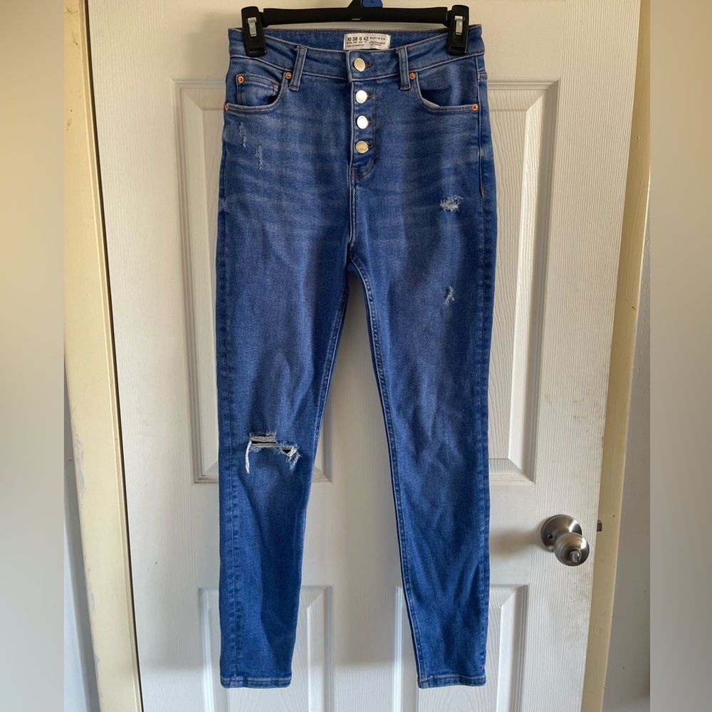 Primark High Rise Button-Fly Blue Jeans